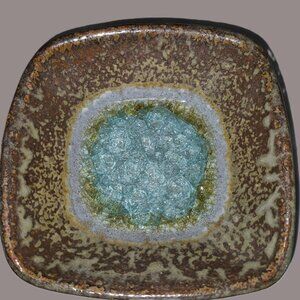 Kerry Brooks – Vintage Square Ceramic and Glass 6" X 6" x 3" Candy Dish